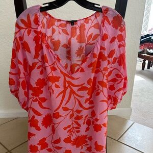 Talbots Pink Popover Blouse XL